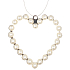 Metal hanging heart with pearls 9 cm