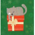 Nekupto Christmas gift cards Cat with a gift 6.5 x 6.5 cm 6 pieces