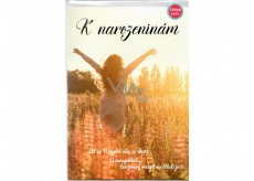 Albi Playing greeting card for the envelope For birthday Girl on the meadow I want to dance Mirai 14.8 x 21 cm