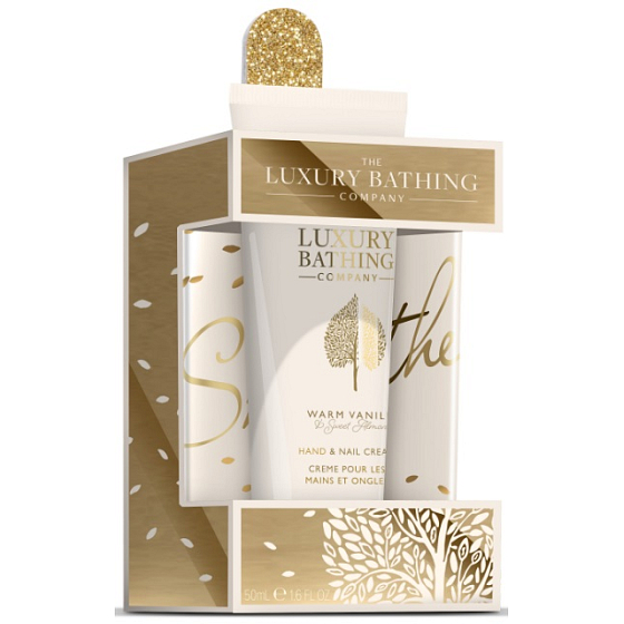 Grace Cole Warm Vanilla & Sweet Almond hand and nail cream 50 ml + nail file, cosmetic set for women