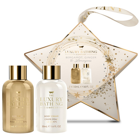 Grace Cole Bergamot, Ginger & Lemongrass cleansing gel 50 ml + body cream 50 ml, cosmetic set for women