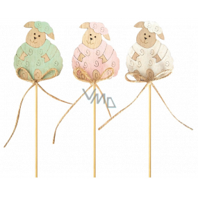 Sheep wooden pin 6,5 cm + skewers, various colours