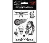 Arch Tetovací obtisky s atestem Černé Dvouplošník 17 x 10 cm