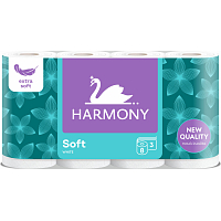 Harmony Soft 3-ply toilet paper, 8 rolls, 17.5 m roll