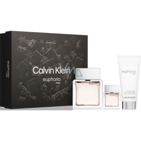 Calvin Klein Euphoria Men Eau de Toilette 100 ml + Eau de Toilette 15 ml miniature + After Shave Balm 100 ml, gift set for men