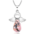 Rodonite Angel pendant natural stone 4,2 x 3 cm, stone of forgiveness