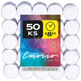 Emocio Tea lights white, burning time 8 hours 50 pieces