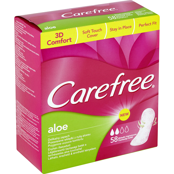 Carefree Aloe Vera panty liners, 56 pcs