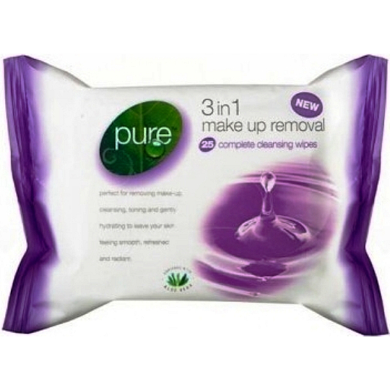 Pure 3in1 Make-up wet wipes 25 pieces