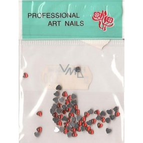 Professional Art Nails nail decorations rhinestones hearts red 1 pack