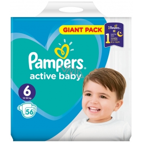 Pampers Active Baby 6 Extra Large 13-18 kg Disposable Diapers 56 Pieces