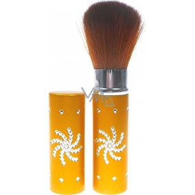 Cosmetic powder brush with cap gold 8.5 cm 30350