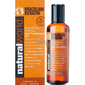 Natural World Brazilian Keratin Smoothing Therapy Hair Treatment Oil Regenerating Hair Oil 100 ml