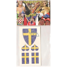 Arch tattoo decals on face and body Sweden flag 3 motifs