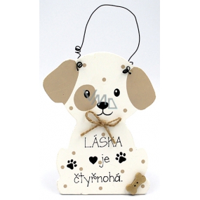 Nekupto Pets wooden sign Love is four-legged - dog 12 x 8 cm