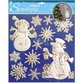 Stickers snowmen and snowflakes three-dimensional 31.5 x 30.5 cm