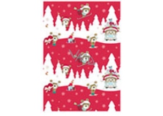 Ditipo Christmas wrapping paper pieces, for children red-white teddy bears 100 x 70, 2 pieces