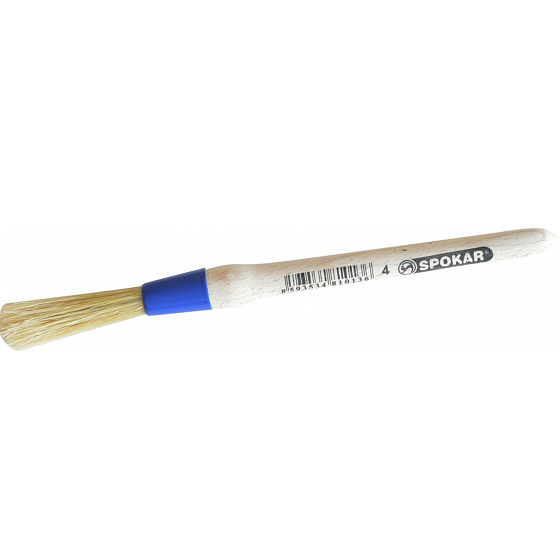 Spokar Round brush 81110, wooden handle, mixture of bristles and horsehair, size 4