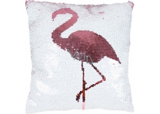 Albi Pillow with sequins Flamingo 37 x 37 x 10 cm