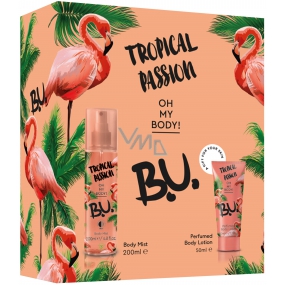 BU Tropical Passion body spray for women 200 ml + body lotion 50 ml, cosmetic set