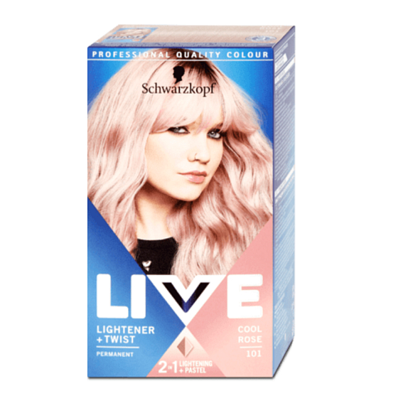 Schwarzkopf Live Lightener & Twist Hair Color 101 Cool Rose