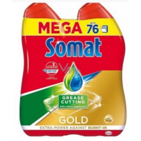 Somat Gold Gel Anti-Grease Gel with deep cleaning technology dishwashing gel in a dishwasher 2 x 684 ml