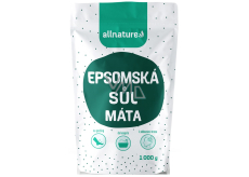 Allnature Epsom salt Magnesium, Sulphate and Mint in the bath relaxes muscles, relieves stress, detoxifies the body 1000 g