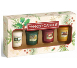 Yankee Candle Magical Christmas Morning Singing Carols - Carol Singing + Holiday Hearth - Holiday Fireplace + Surprise Snowfall - Snow Surprise + Vanilla French Toast - French Vanilla Toast Votive Scented Candle 4 x 49 g, Christmas Gift Set