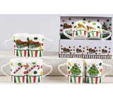 Christmas ceramic mug design mix Gifts, Tree, Cap, Christmas Candy 340 ml 2 pieces in a box