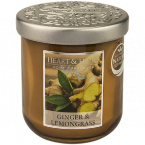 Heart & Home Ginger and lemon grass Soy scented candle large burns up to 70 hours 340 g