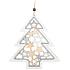 Wooden tree with silver glitter White 15 x 17 cm