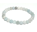 Morganite blue bracelet elastic natural stone, ball 6 mm / 16 - 17 cm, stone of divine love
