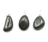 Hematite Trommel pendant natural stone, 2,2 - 3 cm, 1 piece, healthy blood stone