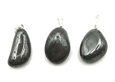 Hematite Trommel pendant natural stone, 2,2 - 3 cm, 1 piece, healthy blood stone