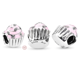 Charm Sterling silver 925 Sweet cupcake, bead for bracelet, food and drink