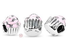 Charm Sterling silver 925 Sweet cupcake, bead for bracelet, food and drink