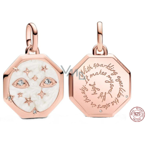Charm Sterling silver 925 Sparkling eyes - Mini medallion, bracelet pendant symbol