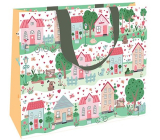 Nekupto Luxury paper gift bag 23 x 17,5 x 10 cm Houses