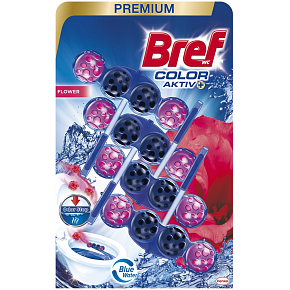 Bref Color Aktiv Flower Solid Toilet Block, 4× 50 g