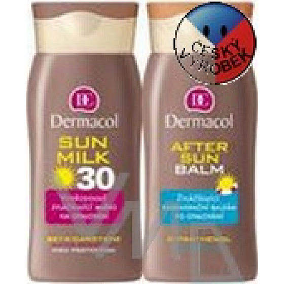 Dermacol Sun Milk SPF30 waterproof suntan lotion 200 ml + After Sun Balm 200 ml