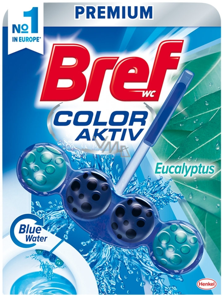 Bref Blue Water Color Active Eucalyptus WC block for hygienic