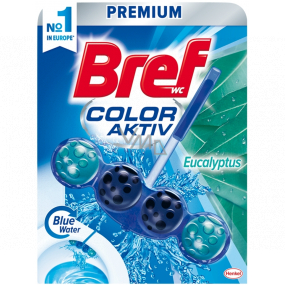 Bref Blue Water Color Active Eucalyptus WC block for hygienic cleanliness and freshness of your toilet, color water to blue shade 50 g