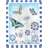 Nekupto Gift kraft bag 24 x 18 x 8 cm Blue flowers, butterflies