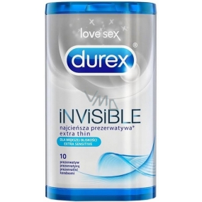 Durex Invisible Extra Thin Extra Sensitive Condoms extra thin, extra sensitive nominal width: 52 mm 10 pieces
