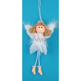 White angel with feather, crown and snowflake no.2 19 cm