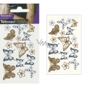 Tattoo decals gold and silver Butterflies 10.5 x 6 cm