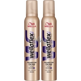 Wella Wellaflex Fullness ultra strong strengthening foam hardener for fine hair 2 x 200 ml, duopack