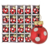 Red glass baubles, polka dot set 2 cm, 20 pieces