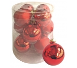 Red glass flasks set 5.7 cm, 12 pieces