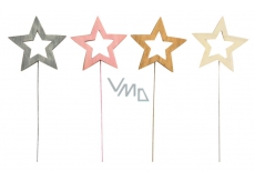 Wooden star 8 cm + wire 1 piece